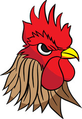 The rooster for Farm or food logo concept..