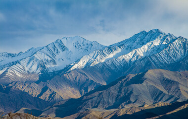 Ladakh topography and towering mountains. Very popular domestic tourist destination now a days.