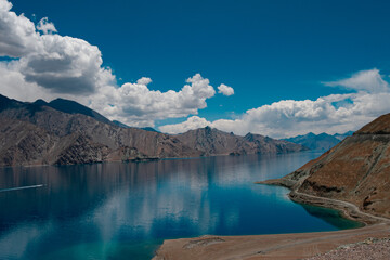 Ladakh topography and Pangong Tso. Very popular domestic tourist destination now a days.