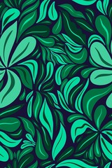 Abstract seamless pattern with blooming flowers and leaves.natural illustration with  flowers background.