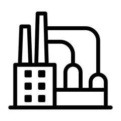 Factory icon in thin line style. Vector illustration graphic design