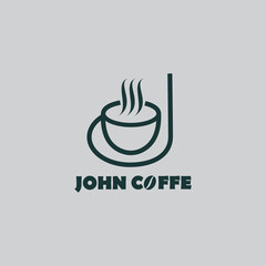 John coffee logo illustration, to brand a cafe and restaurant