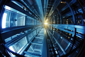 Obraz premium Modern Data Center with Rack Servers and Cooling Systems