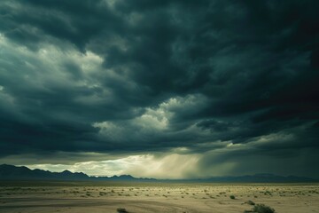 Fototapeta premium Powerful Thunderstorm Developing Over Desert Plains