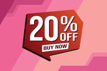 20% twenty percent off buy now poster banner graphic design icon logo sign symbol social media website coupon

