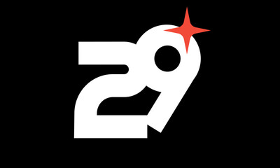 29 Star Logo Orange Modern Light Simple
