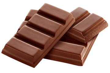 Barra de chocolate ao leite isolado em fundo transparente