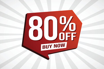 80% eighty percent off buy now poster banner graphic design icon logo sign symbol social media website coupon


