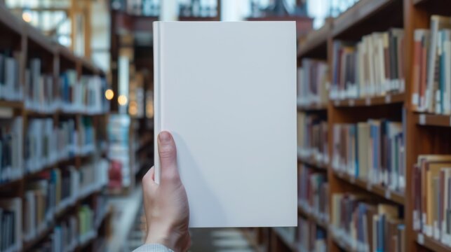 Blank Book Cover In a Library