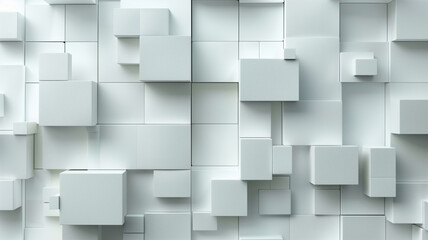 Obraz premium Random shifted white cube boxes block background