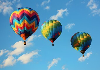 Obraz premium Colorful Hot Air Balloons Floating in the Sky