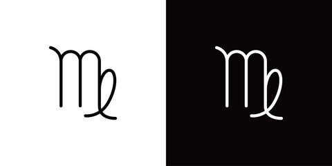 おとめ座のシンプルなラインアイコン