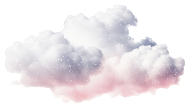 PNG  Dreamy pastel clouds with sparkles