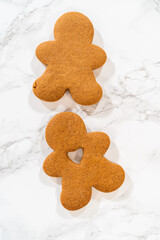 Golden-Brown Gingerbread Cookies with Heart Cutouts
