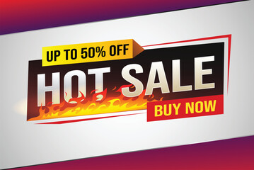 Naklejka premium Hot sale buy now super sale poster banner graphic design icon logo sign symbol social media website coupon