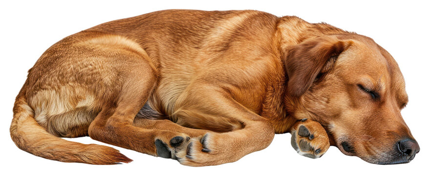 PNG  Sleeping brown dog curled up - Powered by Adobe