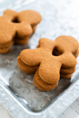 Golden-Brown Gingerbread Cookies with Heart Cutouts