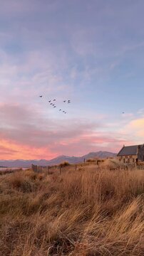 sunset lake tekapo