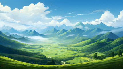 Obraz premium Serenity Unfolded: The Pure Essence of a Lush Green, Human-free Environment