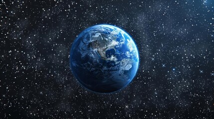 Naklejka premium Earth surrounded by distant stars, Earth and distant stars, cosmic background
