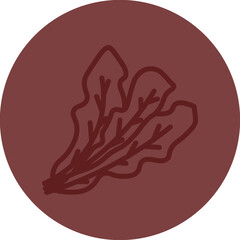 Obraz premium Spinach Vector Line Maroon Circle Maroon