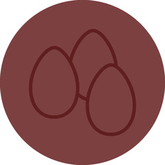 Eggs Vector Line Maroon Circle Maroon