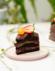 chocolate cake on a plate