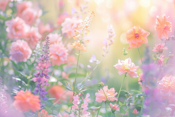 A dreamy pastel garden in full bloom