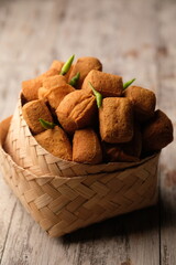 Tahu Sumedang is tofu typical of the Sumedang region, West Java. Made from soybeans. fried tofu. 