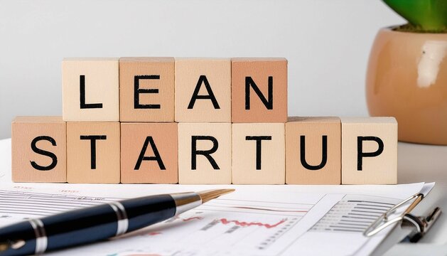 Lean Startup Concept Text on an Office Work Background