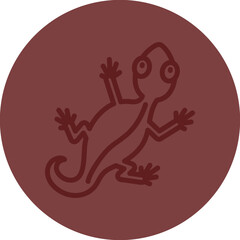 Lizard Vector Line Maroon Circle Maroon