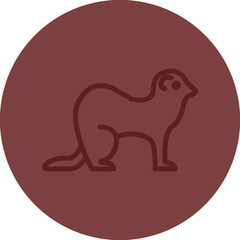 Ferret Vector Line Maroon Circle Maroon