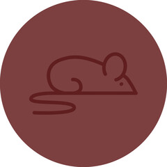 Rat Vector Line Maroon Circle Maroon