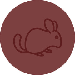 Chinchilla Vector Line Maroon Circle Maroon
