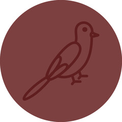 Budgerigar Vector Line Maroon Circle Maroon