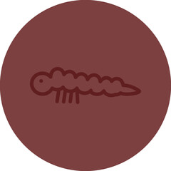 Silkworm Vector Line Maroon Circle Maroon