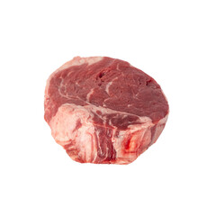 beef tenderloin steak, raw meat, cutout.