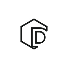Letter D logo design vector with universal form and creative idea