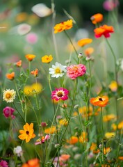 Obraz premium Colorful Wildflowers in a Meadow