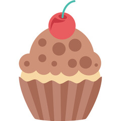 Cupcake vector icon in flat style 
