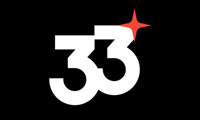 33 Star Logo Orange Modern Light Simple