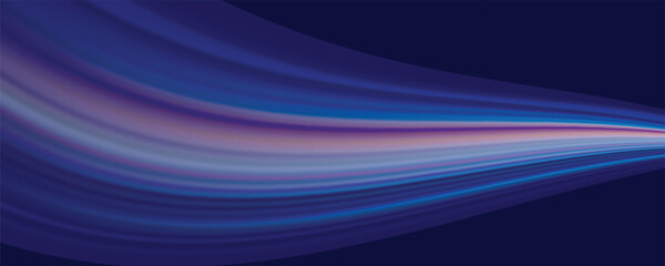 Abstract blue light trails in the dark, motion blur effect