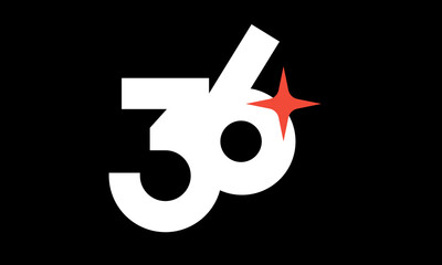36 Star Logo Orange Modern Light Simple