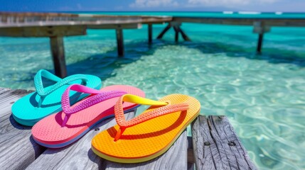 Flip Flops on a Tropical Dock.