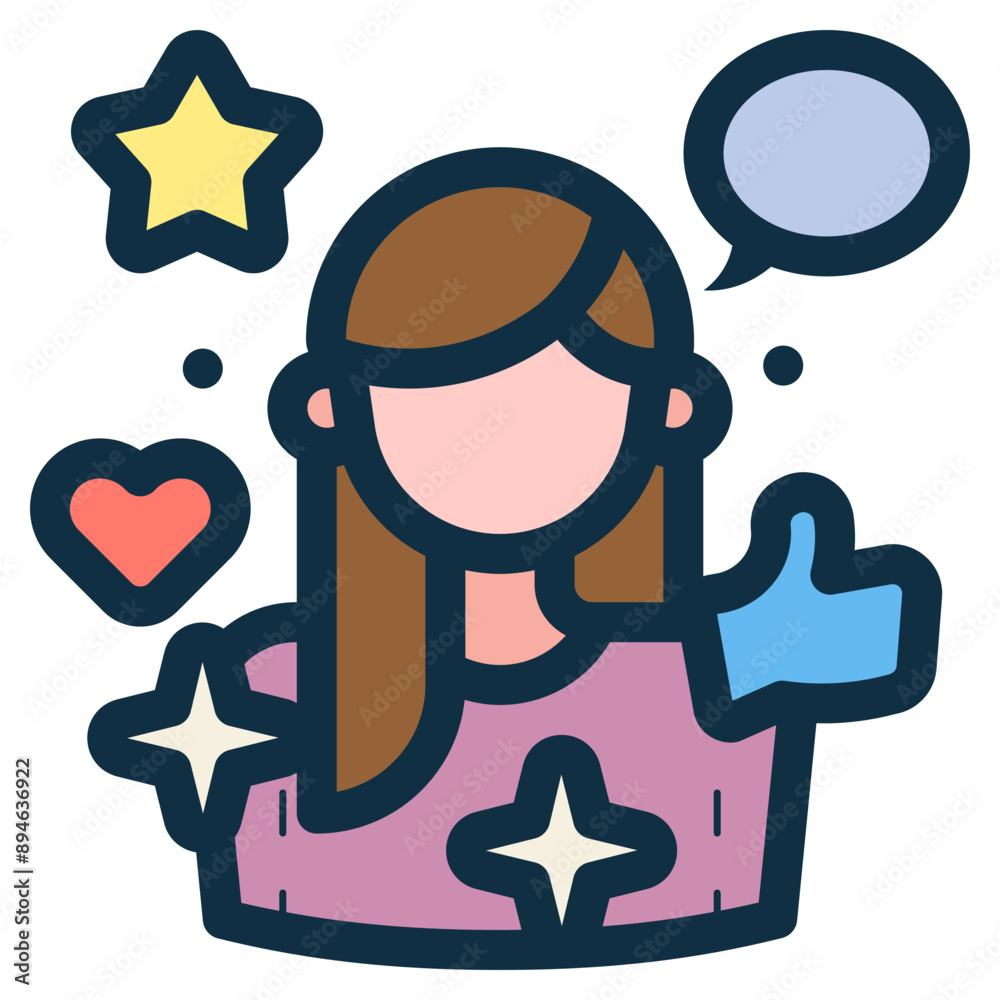 Wall mural woman content creator icon