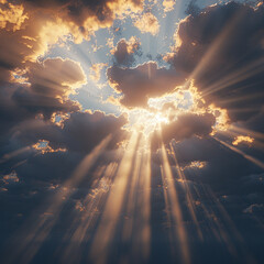 Fototapeta premium Nature and light shine down from the sky