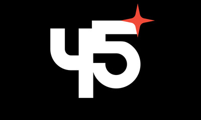 45 Star Logo Orange Modern Light Simple