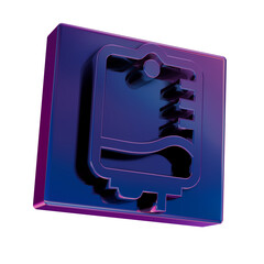 3D Neon Retro Icon -  Intravenous Bag symbol