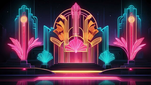 art deco retro neon
