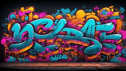 graffiti art retro neon